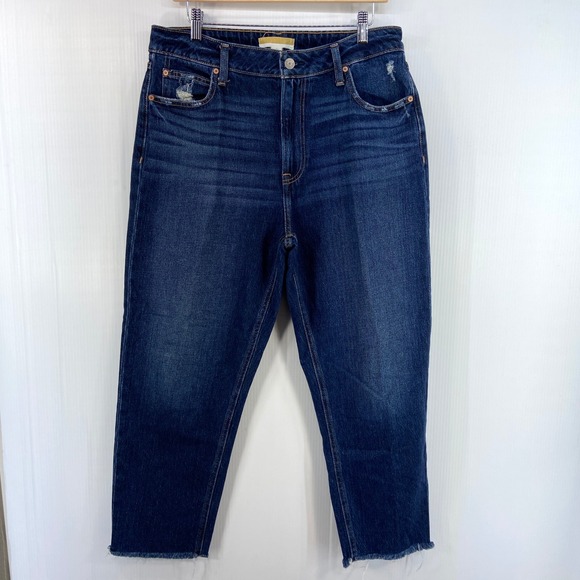 Goldie Blues Cheeky Taper Ankle High Rise Dark Blue Denim Jeans Womens 14 - Picture 4 of 11